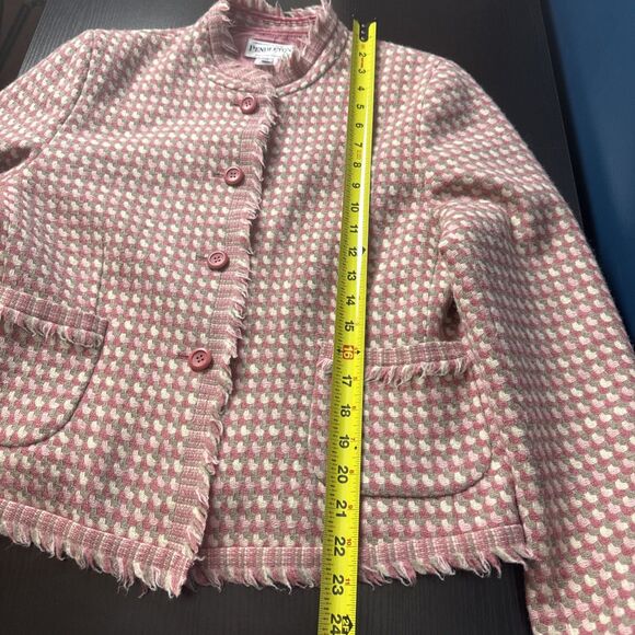 Pendleton Womens Tweed Pink Vintage Wool Blazer Jacket 12 Old Money Quiet Luxury - Picture 8 of 8